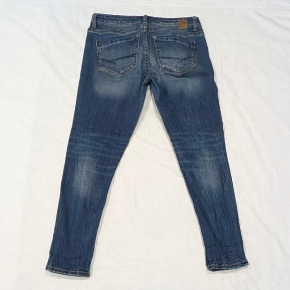 BKE Payton Ankle Skinny Jeans Womens Mid Rise Medium Wash Distressed Denim 27